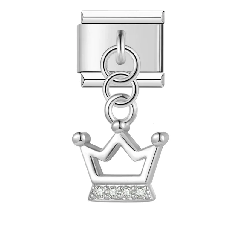 Silver Crystal Symbol Dangle Italian Charms - Image 25
