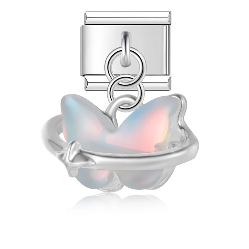 Opal Butterfly Dangle Italian Charms - Image 4