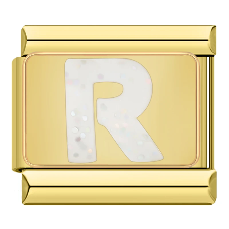 Sparkle Gold Letter Italian Charms - Image 13
