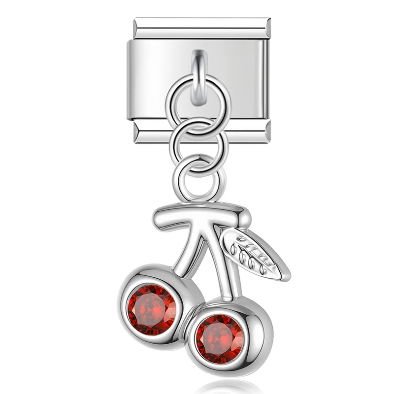 Crystal Cherry Dangle Italian Charms - Image 6