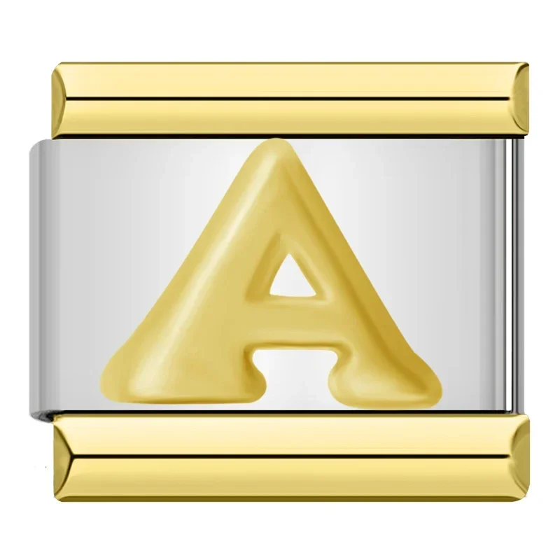 Gold Alphabet and Heart Italian Charms - Image 35