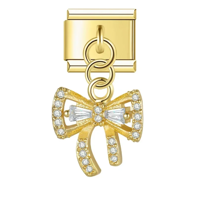 Gold Crystal Symbol Dangle Italian Charms - Image 11