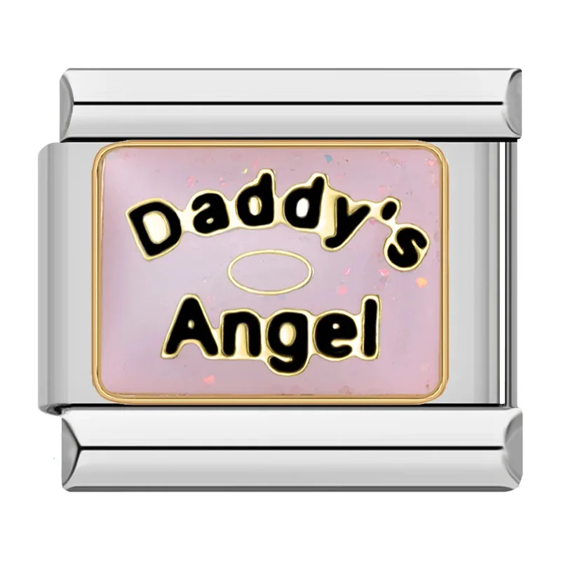 Dad and Pink Flower Italian Charms - Image 19