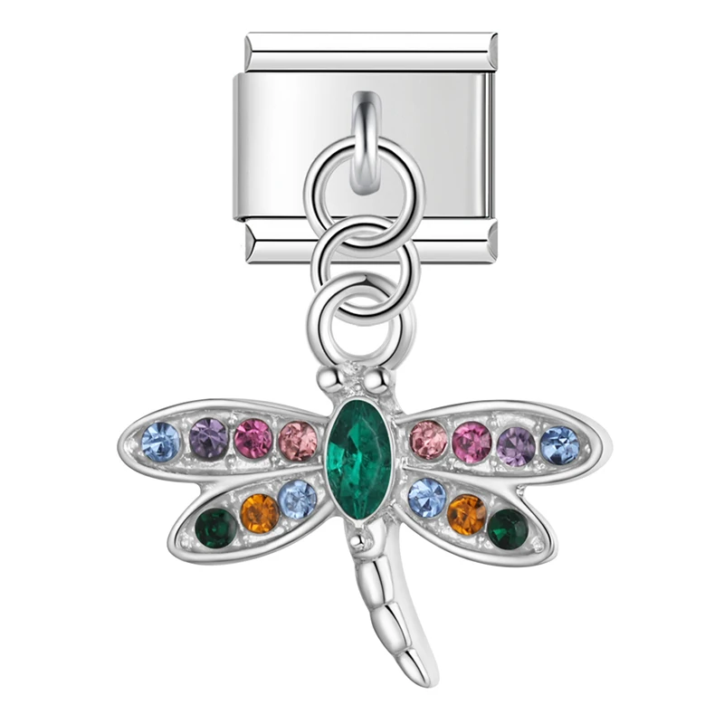 Moon, Flower and Butterfly Dangle Italian Charms - Image 7