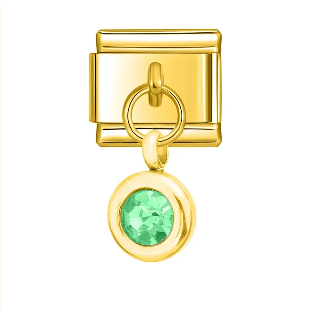 Petite Gold Birthstone Drop Italian Charm - Image 12
