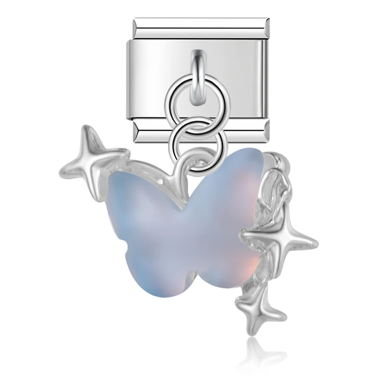 Opal Butterfly Dangle Italian Charms - Image 13