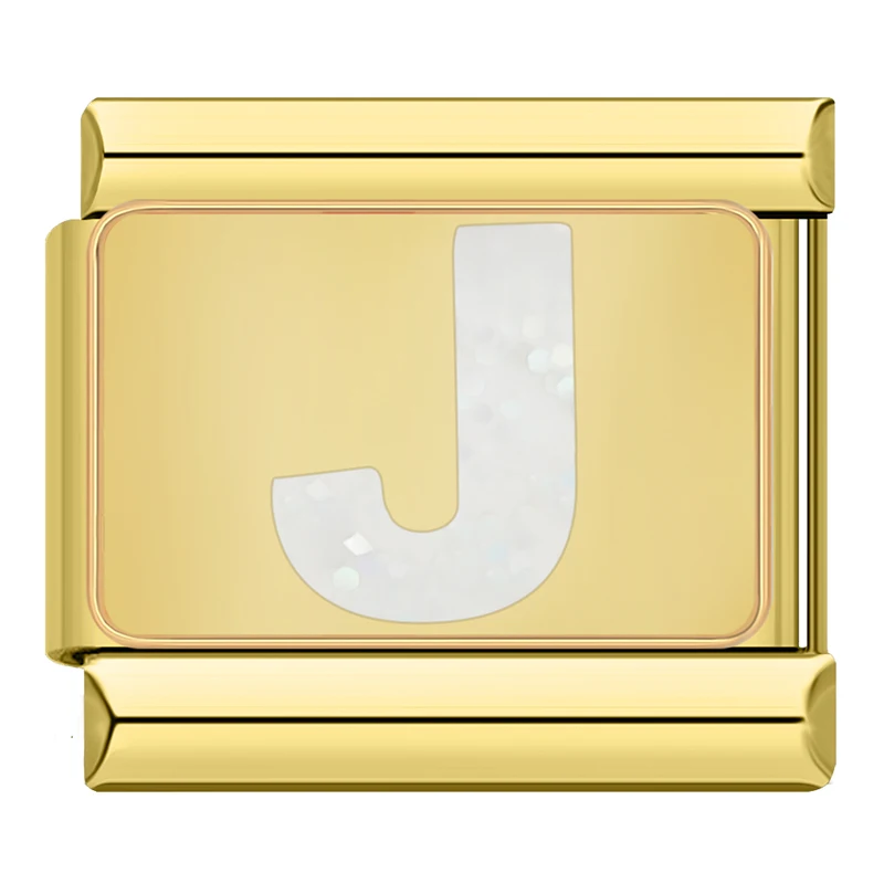 Sparkle Gold Letter Italian Charms - Image 19