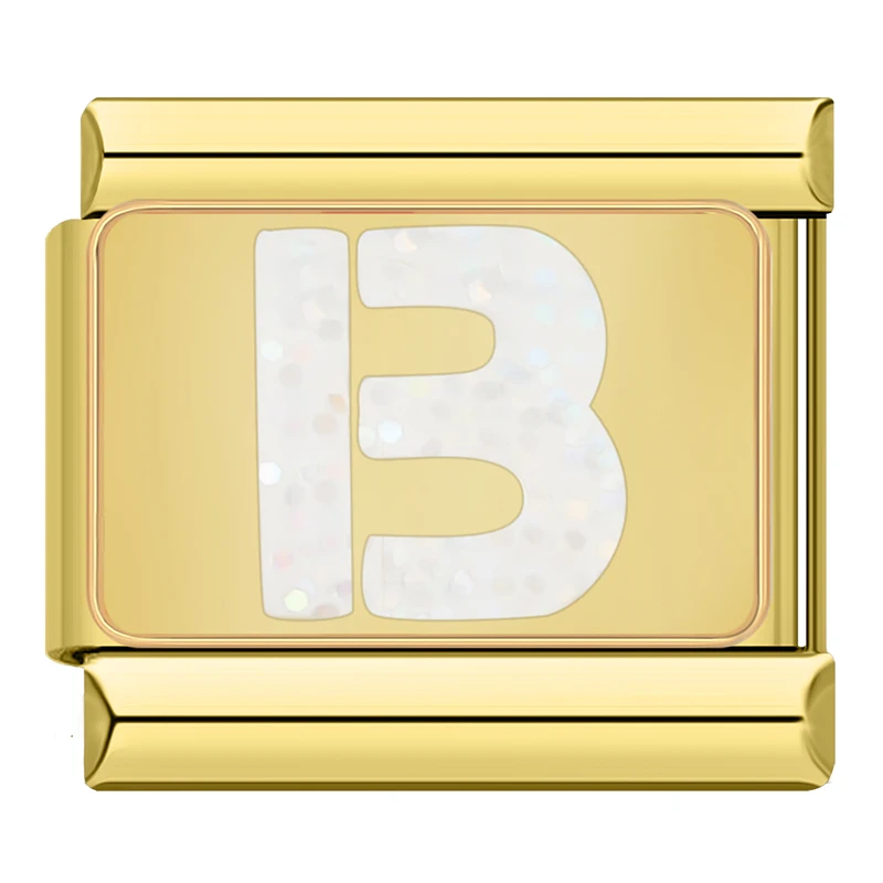 Sparkle Gold Letter Italian Charms - Image 27