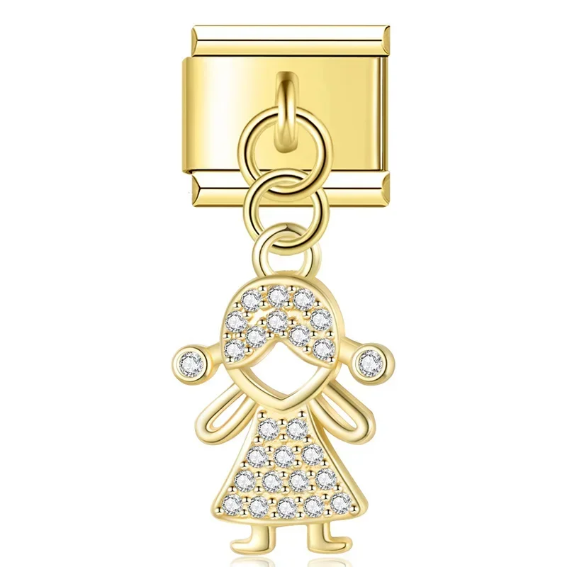 Little Boy and Girl Dangle Italian Charms - Image 21