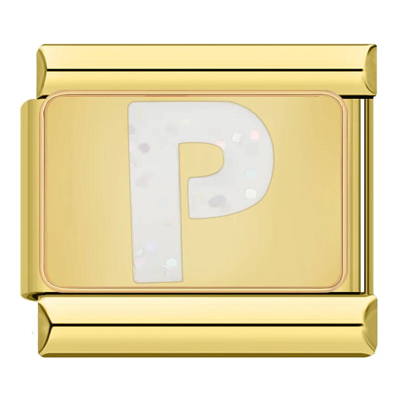 Sparkle Gold Letter Italian Charms - Image 3