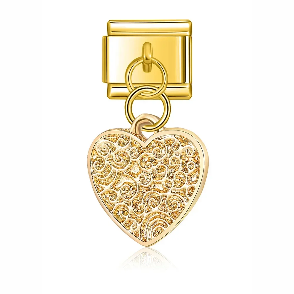 Gold Heart, Unicorn and Bell Dangle Charms - Image 9