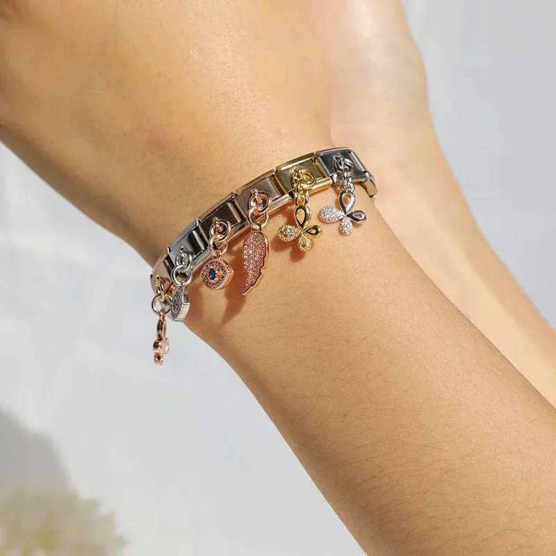 Evil Eye, Butterfly and Moon Dangle Italian Charms - Image 2