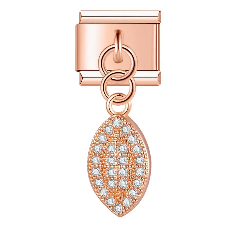Rose Gold Crystal Symbol Dangle Italian Charms - Image 13
