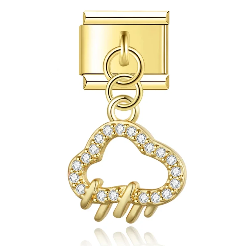Gold Crystal Dangle Italian Charms - Image 5