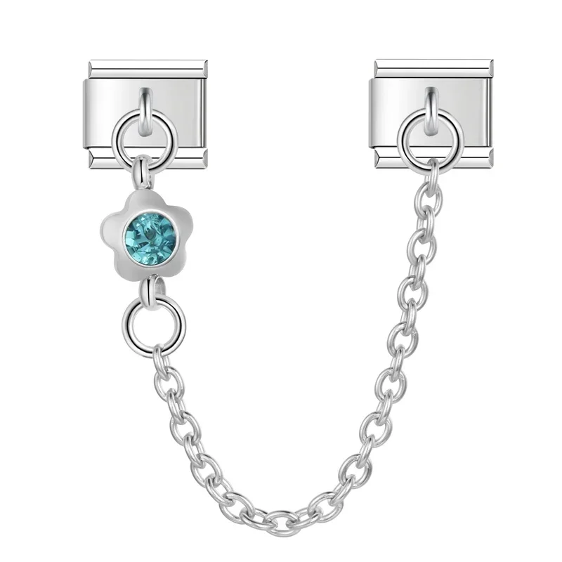 Crystal Safety Chain Italian Charms - Image 17