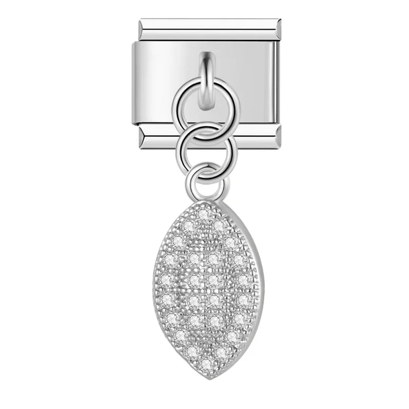 Silver Crystal Symbol Dangle Italian Charms - Image 28