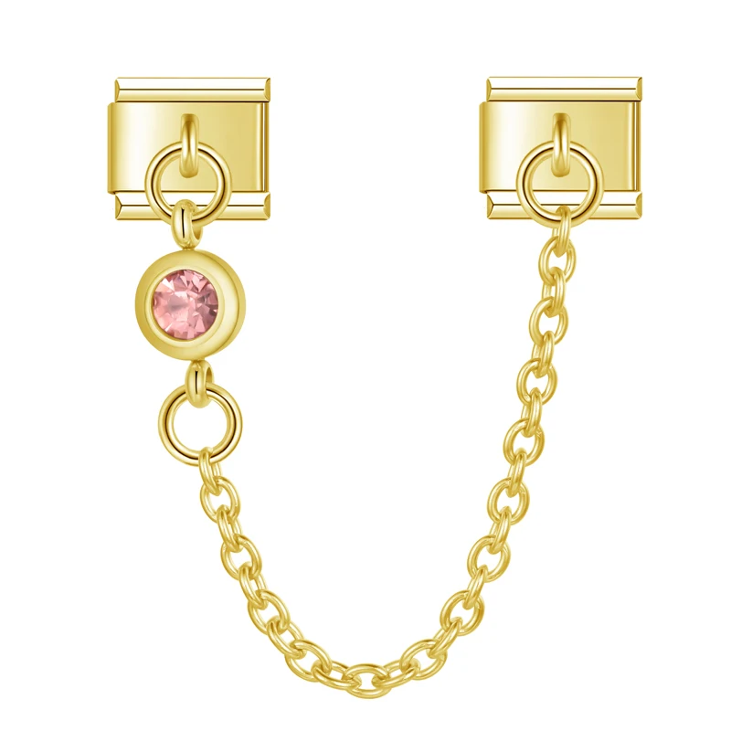 Crystal Safety Chain Gold Italian Charms - Image 8