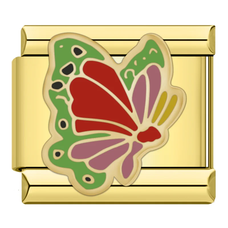 Butterfly and Strawberry Gold Italian Charms - Image 14