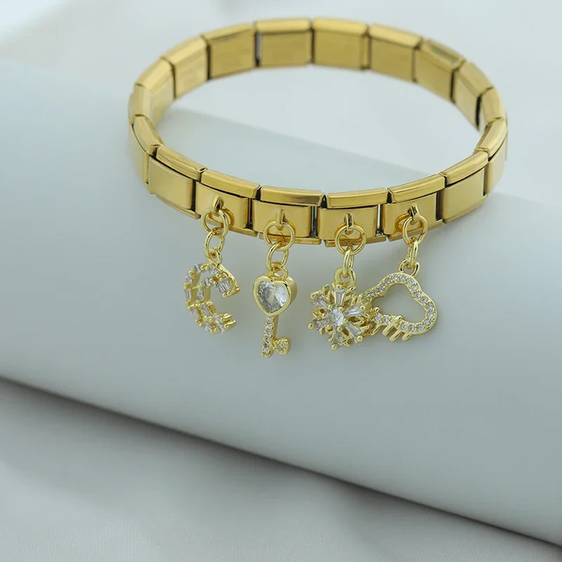 Gold Crystal Dangle Italian Charms - Image 3