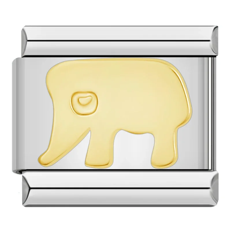 Gold Elephant, Cross and Angel Italian Charms - Image 8