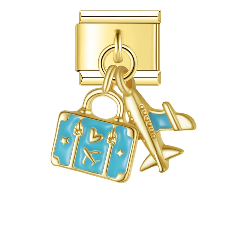 Seashell and Travel Dangle Italian Charms - Image 3