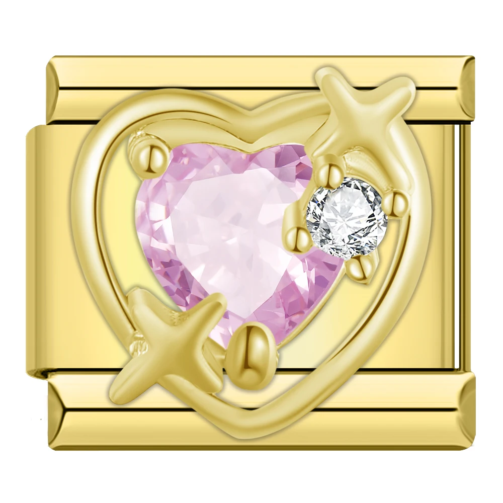 Crystal and Seaside Heart Italian Charms - Image 5