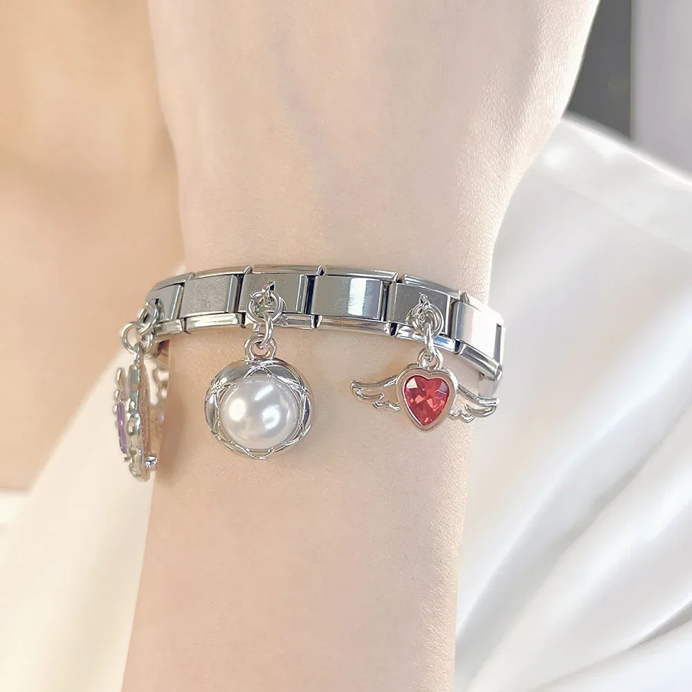 Angel Wing and Bow Dangle Italian Charms - Image 2