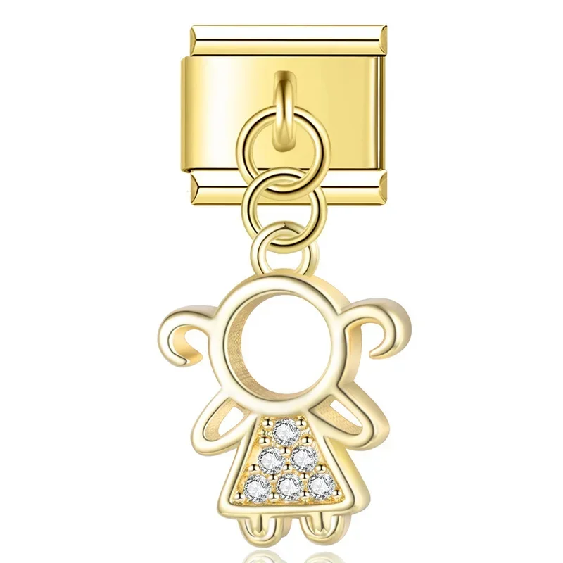 Little Boy and Girl Dangle Italian Charms - Image 5