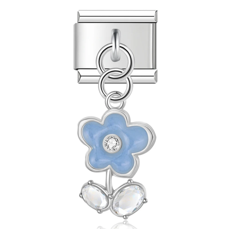 Butterfly and Flower Dangle Italian Charms - Image 11