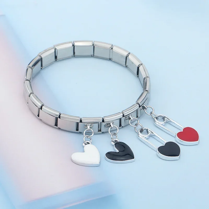 Enamel Heart Dangle Italian Charms - Image 3