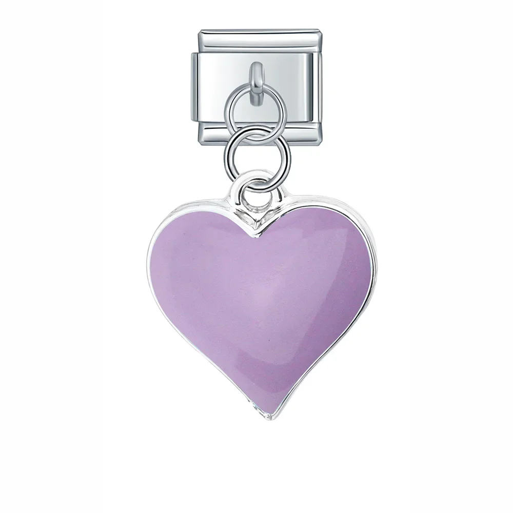 Enamel Heart Dangle Italian Charms - Image 8