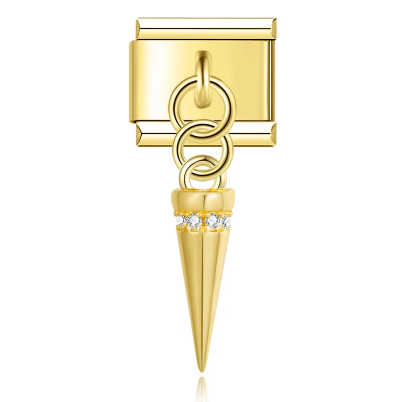 Crystal Crown and Star Gold Dangle Italian Charms - Image 4