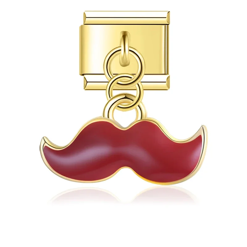 Moustache, Daisy and Ginkgo Dangle Italian Charms - Image 13