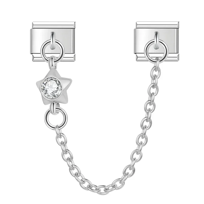 Crystal Safety Chain Italian Charms - Image 16