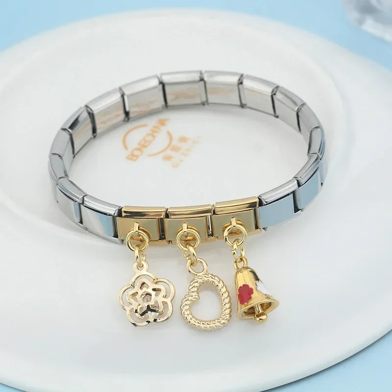 Gold Heart, Unicorn and Bell Dangle Charms - Image 4
