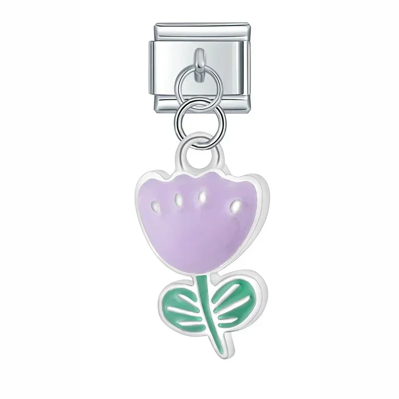 Tulip and Rose Dangle Italian Charms - Image 21