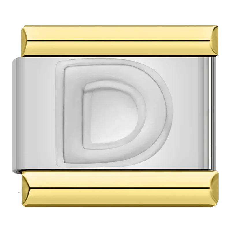 Engraved Letter Gold Frame Italian Charms - Image 31