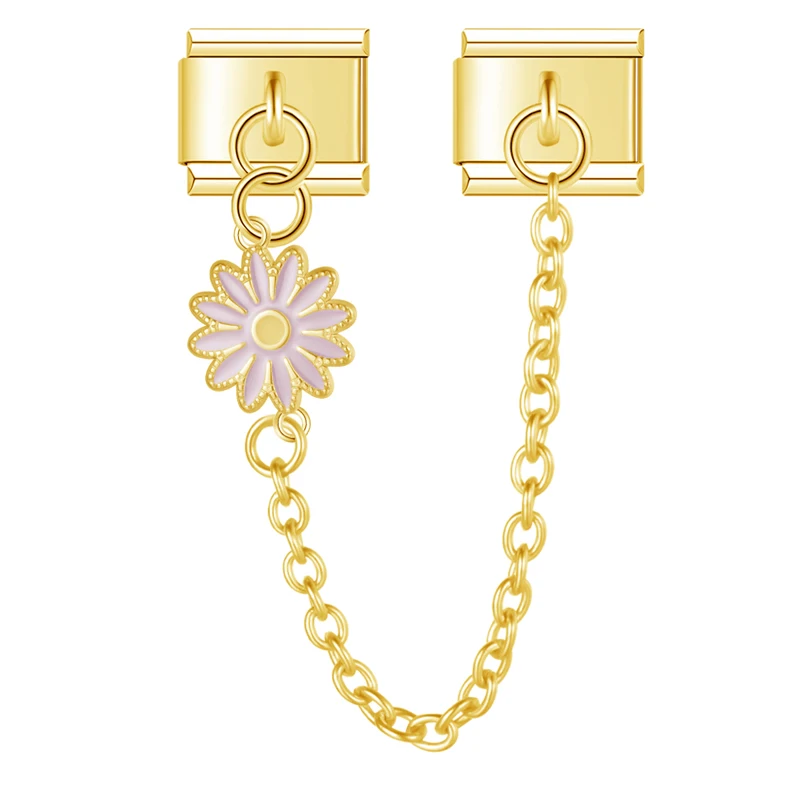 Daisy Safety Chain Gold Italian Charms - Image 6