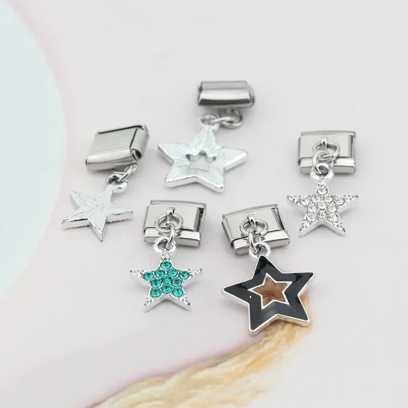 Star and Heart Dangle Italian Charms - Image 2