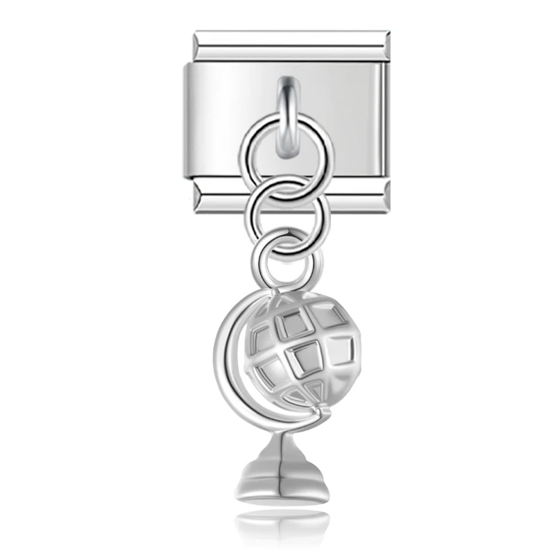 Globe and Heart Dangle Italian Charms - Image 6