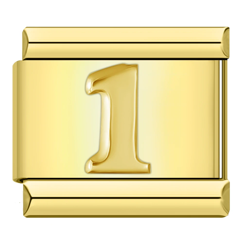 Gold Number Italian Charms 0 to 9 - Image 8