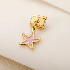 Seahorse, Dolphin and Starfish Dangle Italian Charms
