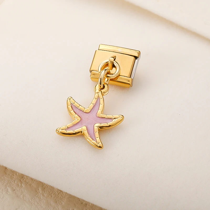 Seahorse, Dolphin and Starfish Dangle Italian Charms