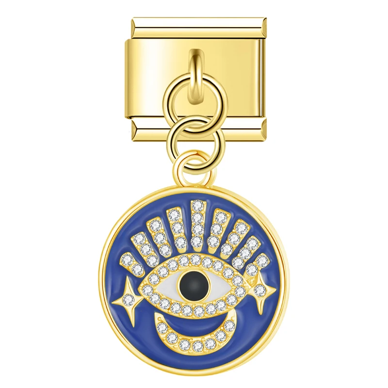 Gold Evil Eye Dangle Italian Charms - Image 13