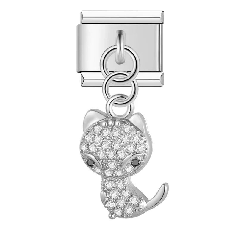 Silver Crystal Symbol Dangle Italian Charms - Image 16