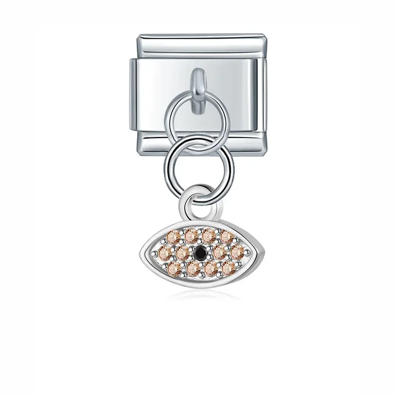 Crystal Eye, Hamsa and Lips Dangle Italian Charms - Image 6