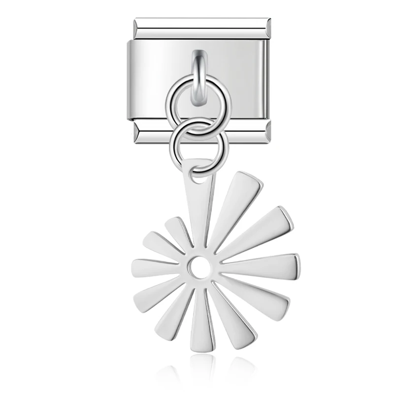 Flower, Mushroom and Puzzle Dangle Italian Charms - Image 14