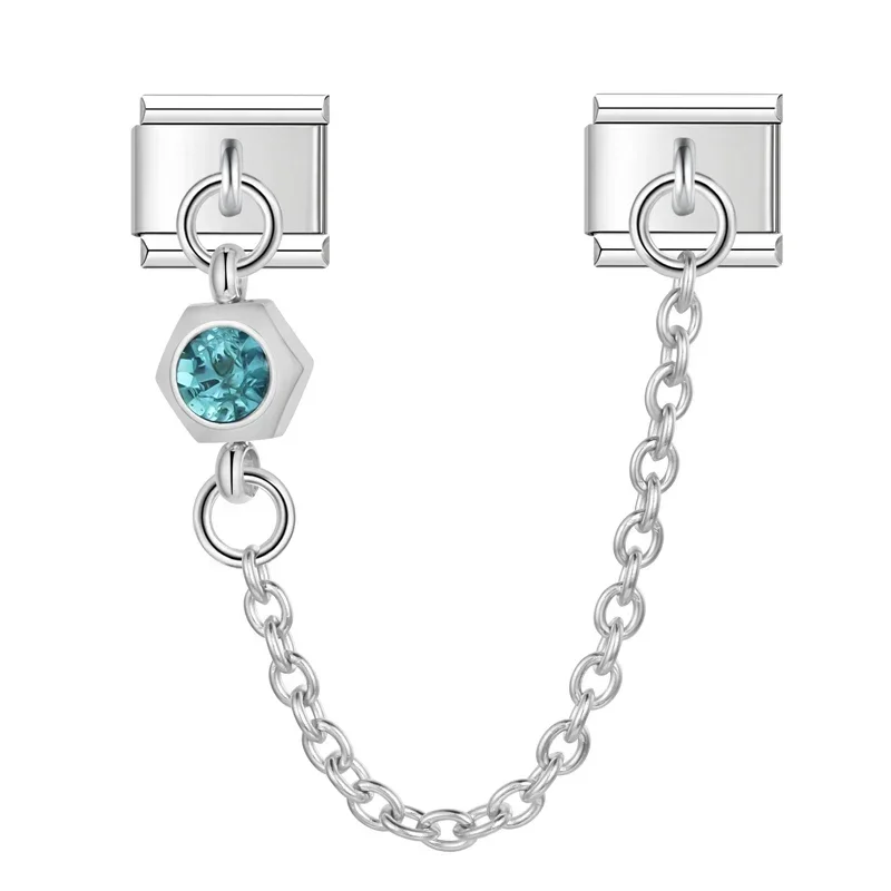 Crystal Safety Chain Italian Charms - Image 23