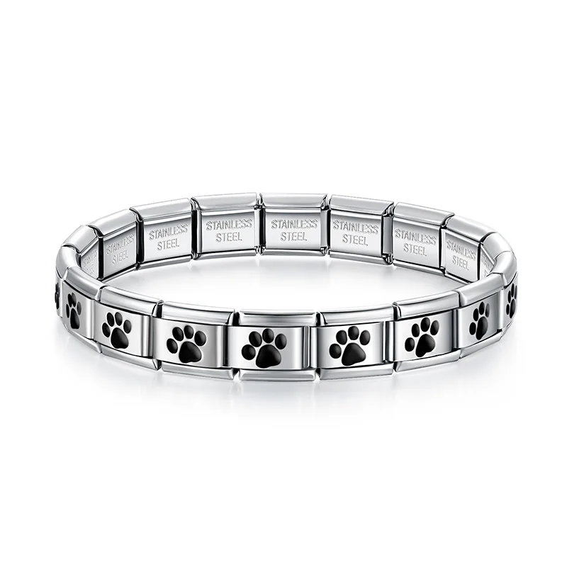 Paw Print Italian Charm Bracelet