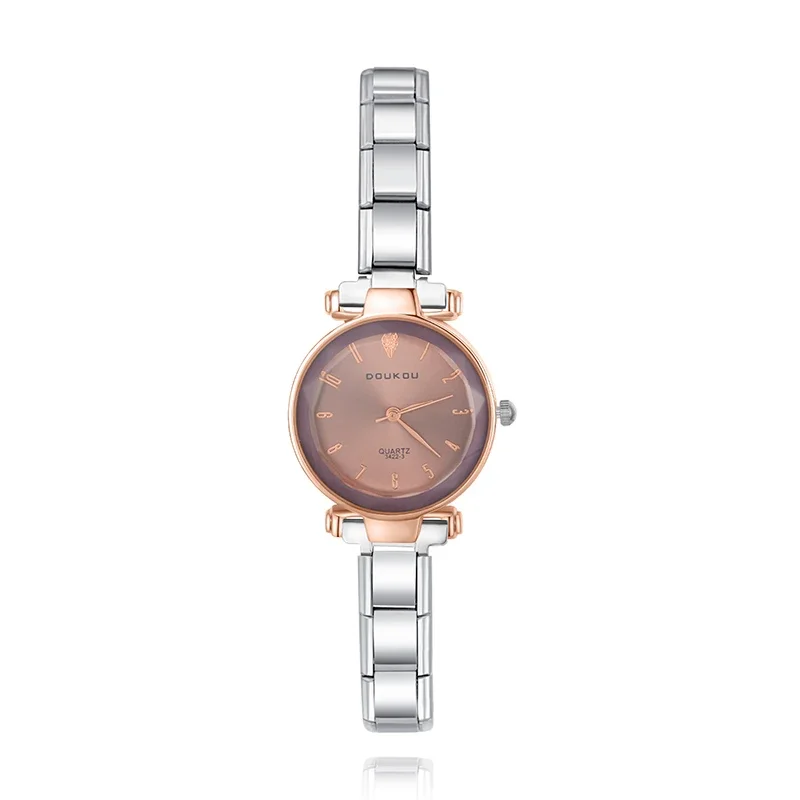 Rose Gold Round Italian Charm Watch - Image 7